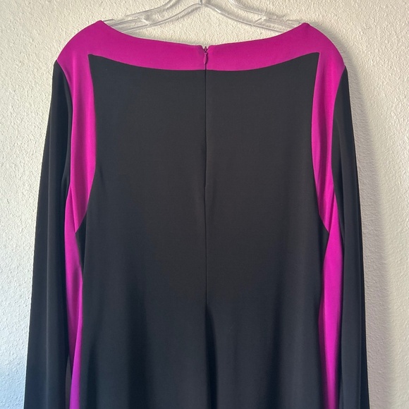 Ralph Lauren Purple Black Polyester Long Sleeve Classic Dress size 16 - Picture 12 of 12